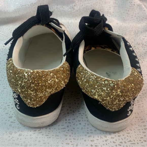 LEOPARD STUD Fashion Sneaker Faux Leather Suede - Picture 6 of 12